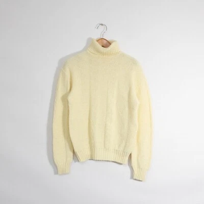 Suéter Vintage Tejido con Cable Acrílico Texturizado Para Mujer Grande - Cuello Simulado Envejecido Foto 1 de 4