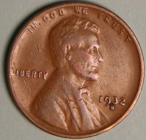 1932 D - Lincoln Wheat Penny - G/VG - Picture 1 of 2