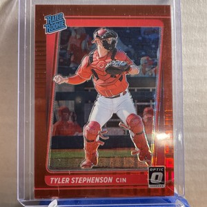 Tyler Stephenson 13/99 2021 Donruss Optic Red Pandora Rated Rookie RC #57 Reds