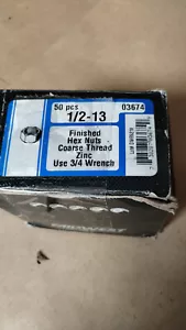 Set Of 3 Box Nut Hex Zn Crs Nc 1/2-13, 03674 Midwest, 3PK Of 50/Box (150 Nuts) - Picture 1 of 5