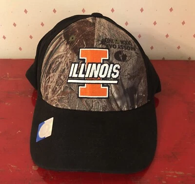 NWT NCAA Illinois Fighting Illini Baseball Cap Hat Mossy Oak Camo Embroidered - Image 1 of 4