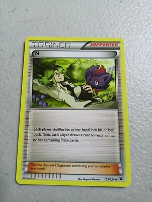 Pokemon Card 2016: TRAINER SUPPORTER: N 105/124 - Image 1 of 2
