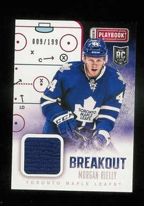 2013-14 PANINI PLAYBOOK BREAKOUT JERSEYS MORGAN RIELLY RC 9/199 MAPLE LEAFS - Picture 1 of 2