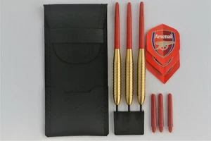 BRASS FOOTBALL DARTS SET ARSENAL 22g - Picture 1 of 1