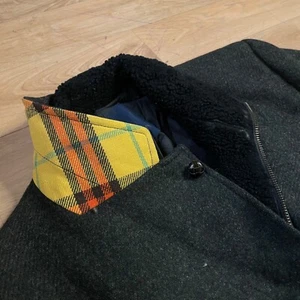 Burberry LONDON coat jacket nova check COLLAR wool men's green olive size M - Picture 1 of 24