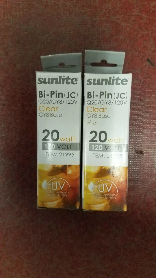 2 Pack Sunlite Clear Q20/GY8/120V 20-Watt GY8 Bi-Pin Based Bulb - Image 1 of 1