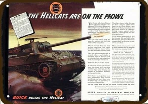 1944 Buick M-18 Panzer Hellcat Insignia Vintage-Look DEKO REPLIKA BLECHSCHILD - Bild 1 von 1