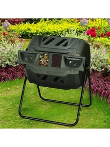 Costway 43 Gallon Composting Tumbler Compost Bin w/Dual Rotating Chamber - Picture 1 of 10