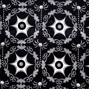 Riley Blake Costume Clubhouse Fat Quarter FQ Quilting Fabric Halloween Gray Bats - Picture 1 of 3