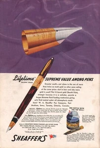 1940 Vintage Sheaffers Füllfederhalter & Tinte Schreibgerät Druck Werbung - Bild 1 von 1