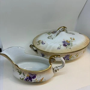 Antique DOULTON Burslem TUREEN and SAUCE GRAVY BOAT - Picture 1 of 17
