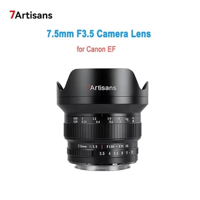 7Artisans 7.5mm F3.5 MF Ultra Wide Angle Fisheye Lens for Canon EF mount Camera - Image 1 of 4