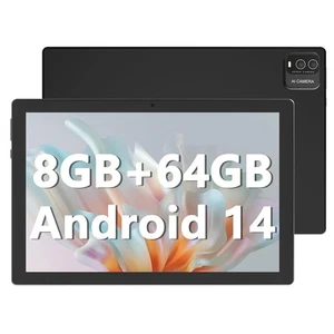 Tablet 10 inch Android 14 Tablets, 8GB RAM + 64GB ROM (Expand to 1TB), Quad C... - Picture 1 of 7