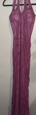 Vtg Y2K SCALA L Silk Beaded Sequin Dress HOCO Prom Formal Party Holiday Fairy - Image 1 of 4