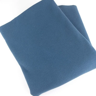 Waffeljersey Clarissa RESTSTÜCK  Baumwolle  blau 122 x 150 cm - Bild 1 von 2