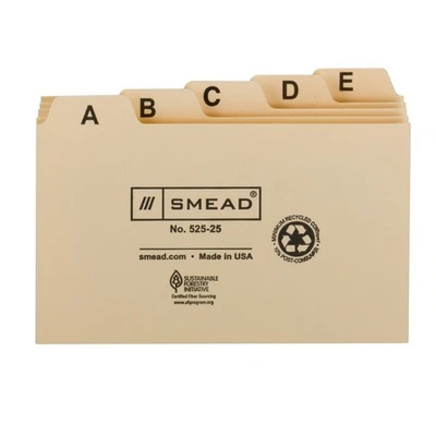 Heavyweight Manila Binder Dividers A-Z Index Card Guides for Filing 3x5 - Image 1 of 3