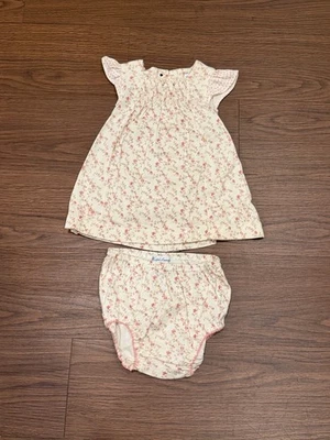 Vintage Ralph Lauren Pink Floral Design Short Sleeve Dress 3-6 Months - Image 1 of 4