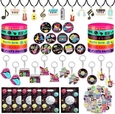 130 PÇS 80s 90s Party Favors Back to 80s 90s Party Supplies com pinos de botão... - Imagem 1 de 4