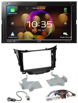 JVC DAB MP3 2DIN Bluetooth USB Autoradio für Hyundai i30 ab 2012 AUX USB - Bild 1 von 4