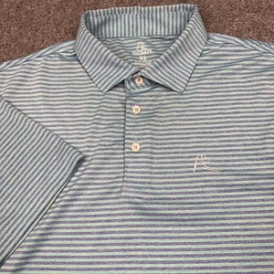 Rhoback Performance Golf Polo Shirt Mens Sz XL Blue Striped Stretch Lightweight - Picture 1 of 10