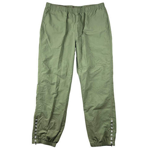 Pantaloni Supreme Uomo Grandi Warm Up Joggers Verde Oliva Jogger Box Logo Pista Nylon