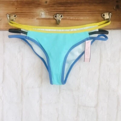 Новый с Ярлыками Victoria's Secret плавать XS с ремешками нахальный бикини низ VS плавать твердый бирюзовый XS - Изображение 1 из 4
