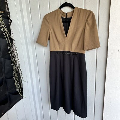 Vestido vaina para mujer Burberry negro tostado talla 6 Foto 1 de 4