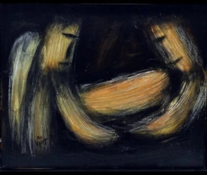 Pro Hart Original- Jesus Is Laid In The Tomb - Picture 1 of 5
