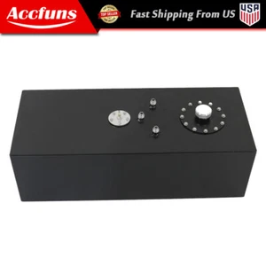 15 Gallon 60L Top-feed Aluminum Racing Drift Fuel Cell Tank Black + Level Sender - Picture 1 of 13