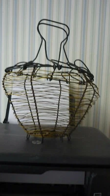 Très ancien panier à salade œuf fil de fer Art populaire Collection deco cuisine - Photo 1/4