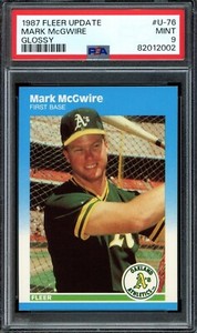 1987 Fleer Update Glossy #U-76 MARK McGWIRE  A's/Cardinals  PSA 9 MINT  (A)
