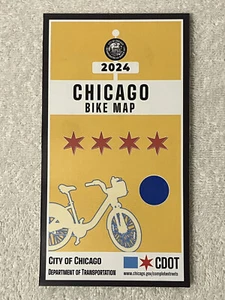 New CHICAGO BIKE MAP Hand-Held Foldable 2-Sided Trails, Bike Lanes & Routes 2024 - Picture 1 of 22