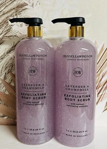 2-Pack Russell & Windsor ~ Lavender & Chamomile Exfoliating Body Scrub 33.8 oz - Picture 1 of 2