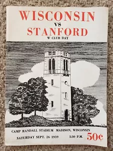 Wisconsin Badgers vs Stanford Indians Program - 1959 - Football - Picture 1 of 7