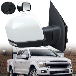 White Side Mirror For Ford F150 2015-2020 Right W/Camera Blind Spot Power Fold - Bild 1 von 20