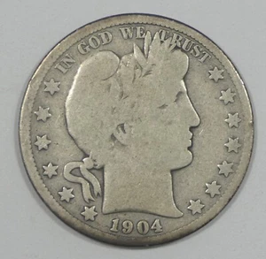 Medio dólar barbero 1904-S BUENO plata 50c - Imagen 1 de 4