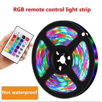 Battery Power LED Strip Lights 2835 RGB TV Backlight Lighting Remote Control  - Image 1 of 4