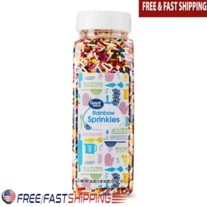 Rainbow Sprinkles Fun Dessert Topping 26oz Cupcakes Cakes Ice Cream Baking New - Picture 1 of 7
