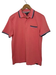 Ben Sherman Mens Polo Shirt Short Sleeve Coral Rose Size Small NWT - Picture 1 of 9