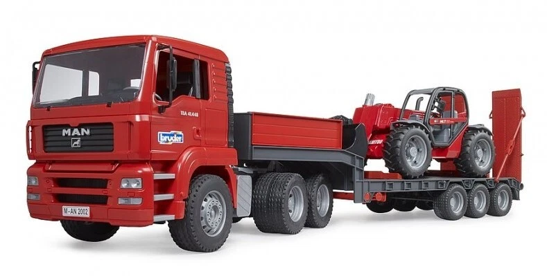 BRUDER 02774 CAMION MAN TGA con porta attrezzi e telescopio MANITOU MLT 633