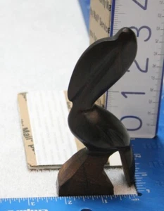 Vintage Mini Hand Carved Ironwood PELICAN Mexican Folk Art Beautiful - Picture 1 of 7