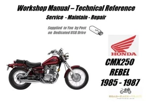 Honda CMX250 CMX 250 Rebel Service Repair Workshop Manual USB 1985 - 1987 - Picture 1 of 11