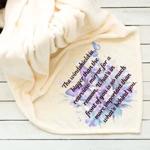 Quote The Windshield Butterfly Fleece Blanket 50x60 Custom Photo Throw Blanket - Picture 1 of 1