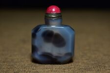 Chinese Natural Agate Carved Exquisite Snuff Bottle Collections Art