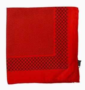 New CESARE ATTOLINI NAPOLI Red Dot Silk Print Pocket Square D2 - Picture 1 of 2