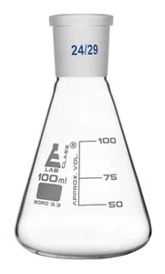 Eisco Labs 100ml Conical Erlenmeyer Flask with 24/29 Joint - Borosilicate Glass - Picture 1 of 1
