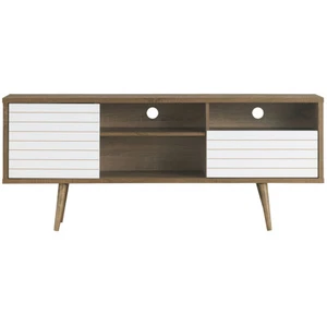 Costway Splayed Leg Design TV Stand Console Cabinet 3 Shelf Storage Drawer White - Picture 1 of 6