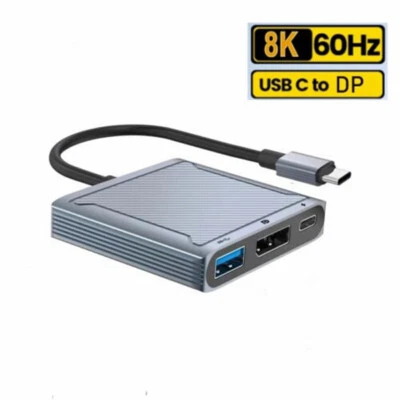 Estación de Acoplamiento USB Tipo C 3 en 1 Tipo C Para Display Port USB 2.0 Con PD 60W  Foto 1 de 4