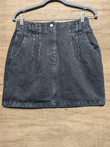 Haute Monde Damen Gr. M verwaschen schwarz Jeansrock silber verziert - Bild 1 von 8