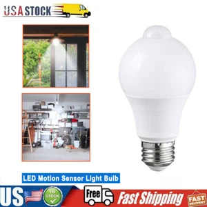 LED Motion Sensor Light Bulb Dusk to Dawn 5000K Motion Activated LED Lamp E26 - Picture 1 of 24